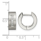 Chisel Stainless Steel Brushed and Polished with CZ 5mm Hinged Hoop Earrings