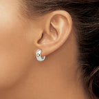 Chisel Stainless Steel Polished Yellow IP-plated with CZ 7mm Hinged Hoop Earrings