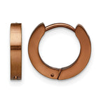 Chisel Stainless Steel Brushed Brown IP-plated 2mm Hinged Hoop Earrings
