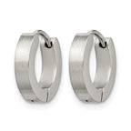 Chisel Stainless Steel Brushed and Polished 3mm Hinged Hoop Earrings