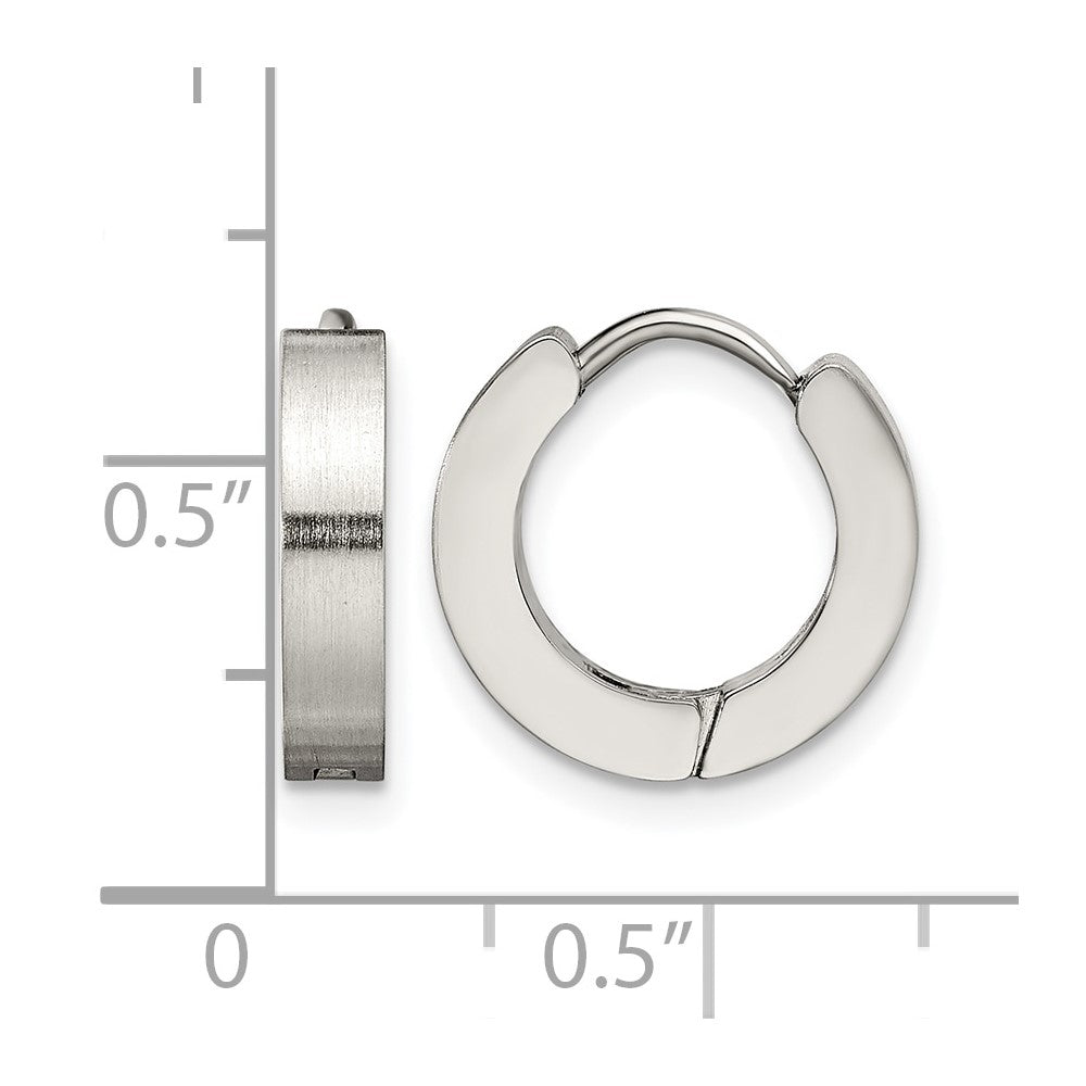 Chisel Stainless Steel Brushed and Polished 3mm Hinged Hoop Earrings