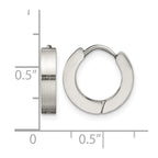 Chisel Stainless Steel Brushed and Polished 3mm Hinged Hoop Earrings