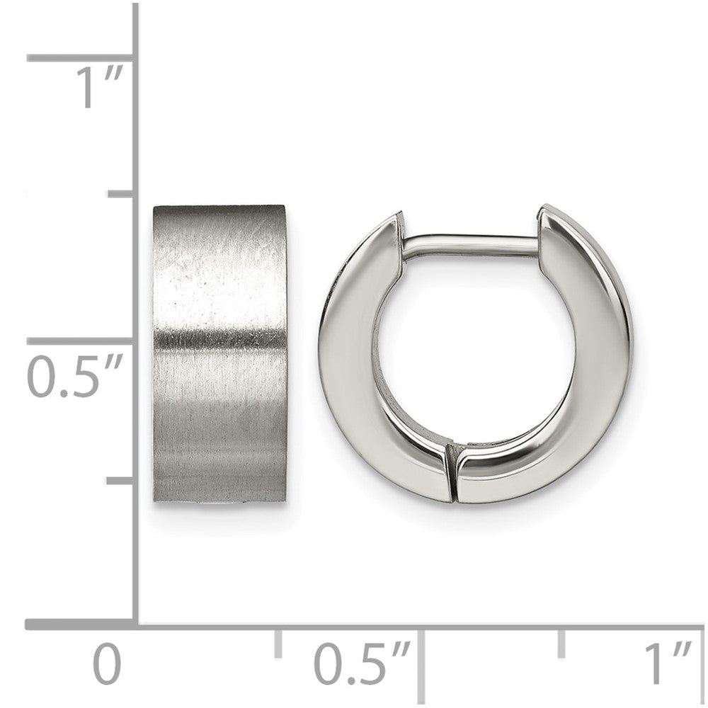 Chisel Stainless Steel Brushed Round 5mm Hinged Hoop Earrings
