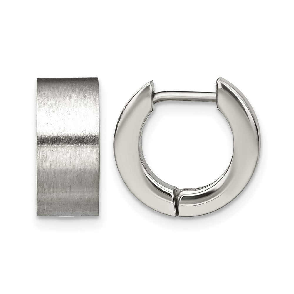 Chisel Stainless Steel Brushed Round 5mm Hinged Hoop Earrings