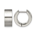 Chisel Stainless Steel Brushed Round 5mm Hinged Hoop Earrings