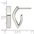 Chisel Stainless Steel Polished J Post Earrings