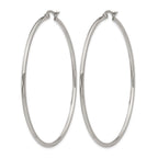 Chisel Stainless Steel Polished 60mm Diameter 2mm Hoop Earrings