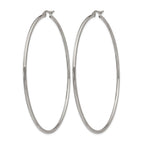 Chisel Stainless Steel Polished 70mm Diameter 2mm Hoop Earrings