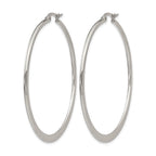 Chisel Stainless Steel Polished 50mm Diameter Hoop Earrings