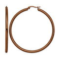 Chisel Stainless Steel Polished Brown IP-plated 47mm Diameter 3mm Hoop Earrings