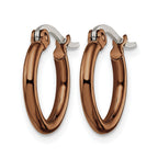 Chisel Stainless Steel Polished Brown IP-plated 15.5mm Diameter 2mm Hoop Earrings