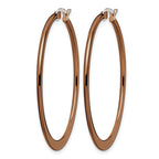 Chisel Stainless Steel Polished Brown IP-plated 43mm Diameter Tapered Hoop Earrings