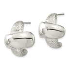 Stainless Steel Textured & Polished X Post Earrings