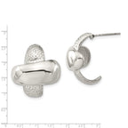 Stainless Steel Textured & Polished X Post Earrings