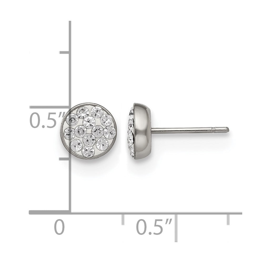 Chisel Stainless Steel Polished Clear Crystal Post Earrings