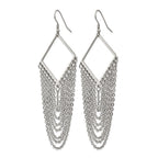 Chisel Stainless Steel Polished Multi Chain Dangle Shepherd Hook Earrings
