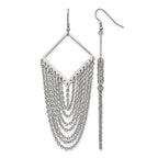 Chisel Stainless Steel Polished Multi Chain Dangle Shepherd Hook Earrings
