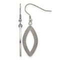 Chisel Stainless Steel Polished Laser Cut Oval Dangle Shepherd Hook Earrings