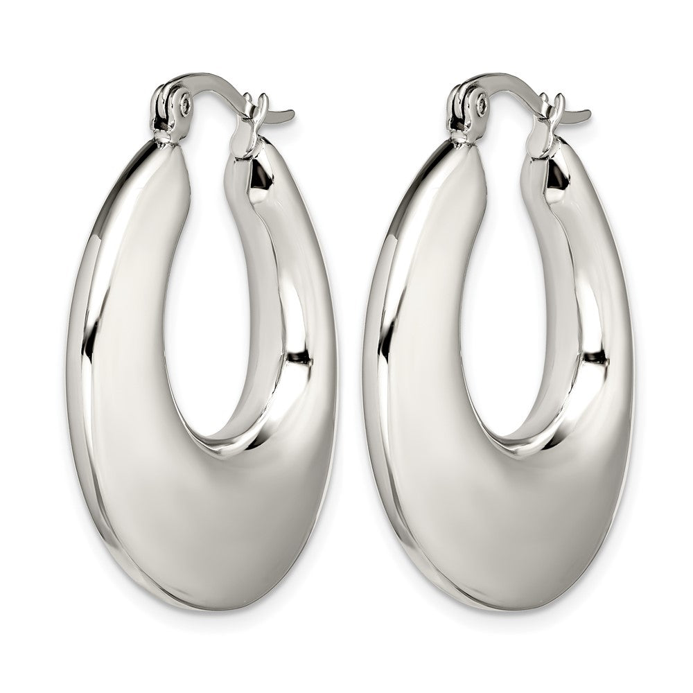 Chisel Stainless Steel Polished Teardrop Hollow Hoop Earrings