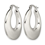 Chisel Stainless Steel Polished Teardrop Hollow Hoop Earrings