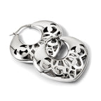 Chisel Stainless Steel Polished Fancy Cut out 30mm Diameter Hoop Earrings