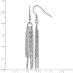 Chisel Stainless Steel Polished Multi Strand Box Chain Dangle Earrings