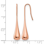 Chisel Stainless Steel Polished Rose IP-plated Shepherd Hook Earrings