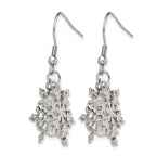 Chisel Stainless Steel Polished Snowflake Dangle Shepherd Hook Earrings