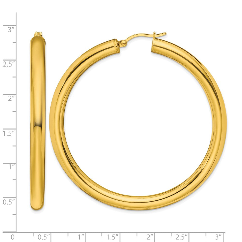 Chisel Stainless Steel Polished Yellow IP-plated Hoop Earrings