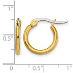 Chisel Stainless Steel Polished Yellow IP-plated 15.5mm Diameter 2mm Hoop Earrings