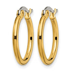 Chisel Stainless Steel Polished Yellow IP-plated 19mm Diameter 2mm Hoop Earrings