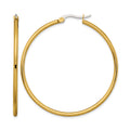 Chisel Stainless Steel Polished Yellow IP-plated 48mm Diameter 2mm Hoop Earrings