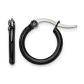 Chisel Stainless Steel Polished Black IP-plated 15.5mm Diameter 2mm Hoop Earrings