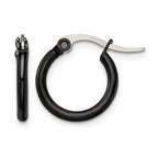 Chisel Stainless Steel Polished Black IP-plated 15.5mm Diameter 2mm Hoop Earrings