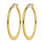 Chisel Stainless Steel Polished Yellow IP-plated Tapered 34mm Diameter Hoop Earrings
