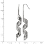 Chisel Stainless Steel Polished and Textured Swirl Shepherd Hook Earrings
