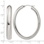 Chisel Stainless Steel Polished Hollow Oval Hoop Earrings