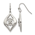Stainless Steel Polished Dangle Shepherd Hook Earrings