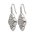 Stainless Steel Polished Dangle Shepherd Hook Earrings