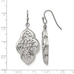 Stainless Steel Polished Dangle Shepherd Hook Earrings