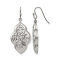 Stainless Steel Polished Dangle Shepherd Hook Earrings