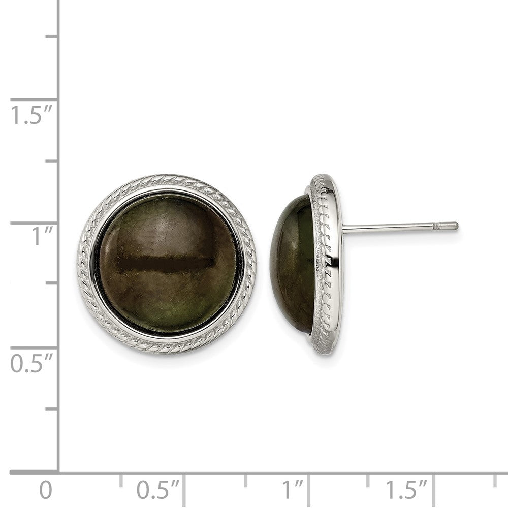 Stainless Steel Polished Labradorite Post Earrings