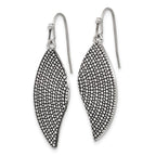 Stainless Steel Polished & Antiqued Wing Earrings