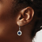Chisel Stainless Steel Polished with Blue Druzy Dangle Shepherd Hook Earrings
