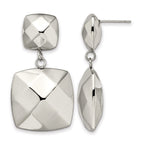 Stainless Steel Polished Hollow Squares Post Dangle Earrings