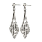 Stainless Steel Polished Celtic Post Dangle Earrings