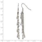 Chisel Stainless Steel Polished Music Note Multi Chain Dangle Shepherds Hook Earrings