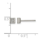 Chisel Stainless Steel Brushed with CZ Square Post Earrings