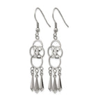 Chisel Stainless Steel Polished Dangle Shepherd Hook Earrings