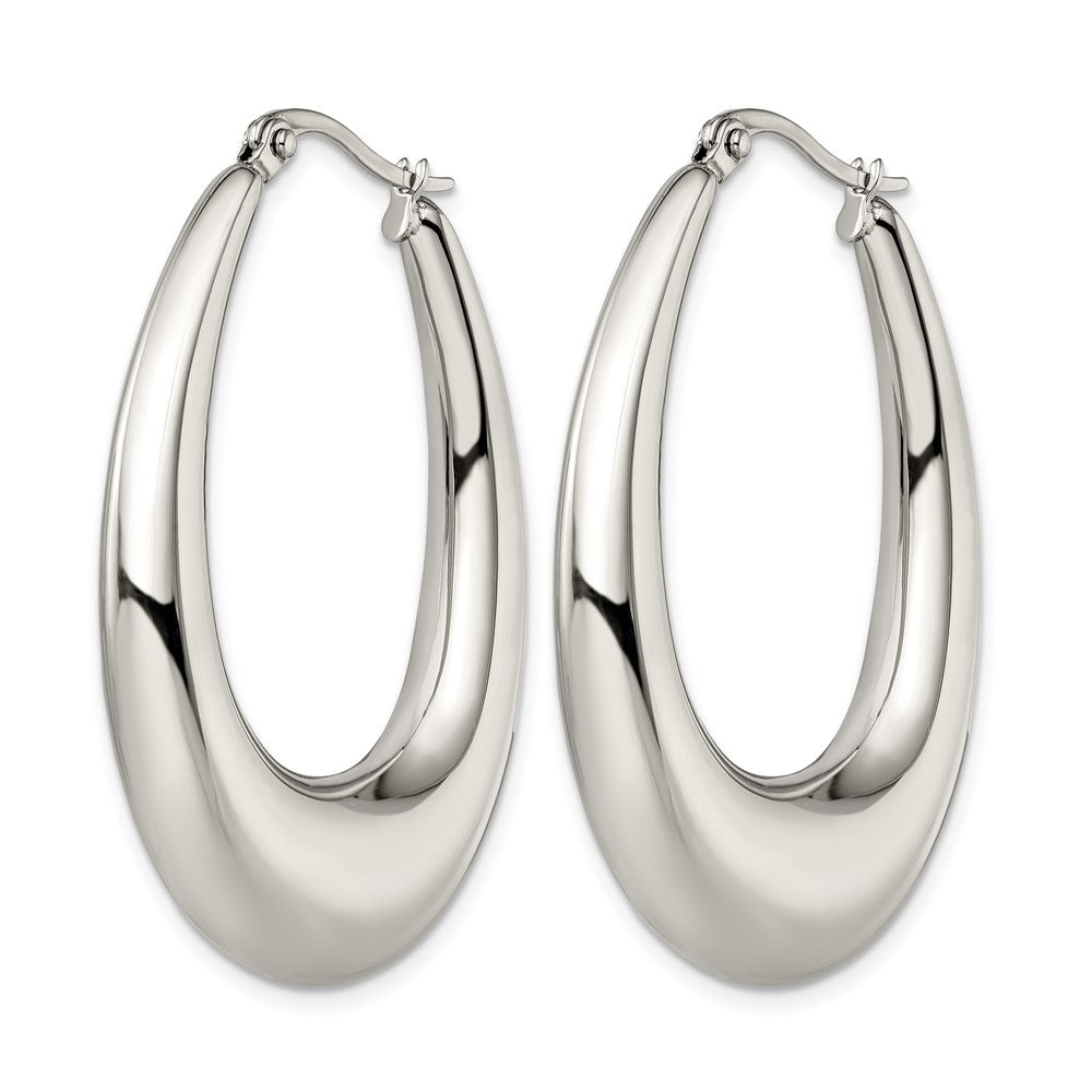 Chisel Stainless Steel Polished Teardrop Hoop Earrings